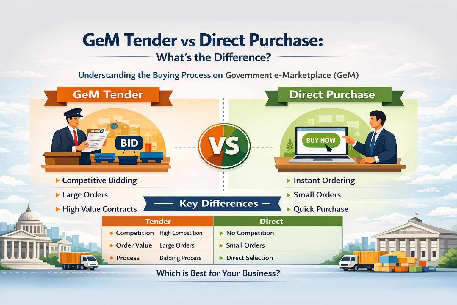 GeM Tender vs Direct Purchase – What’s the Difference?